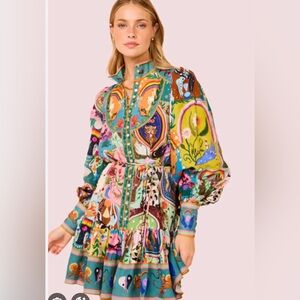 NWT ALEMAIS Evergreen Anthropologie Dress Sz 6